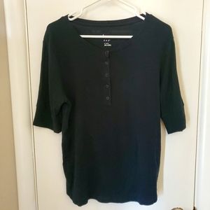 A New Day short-sleeve black henley tee